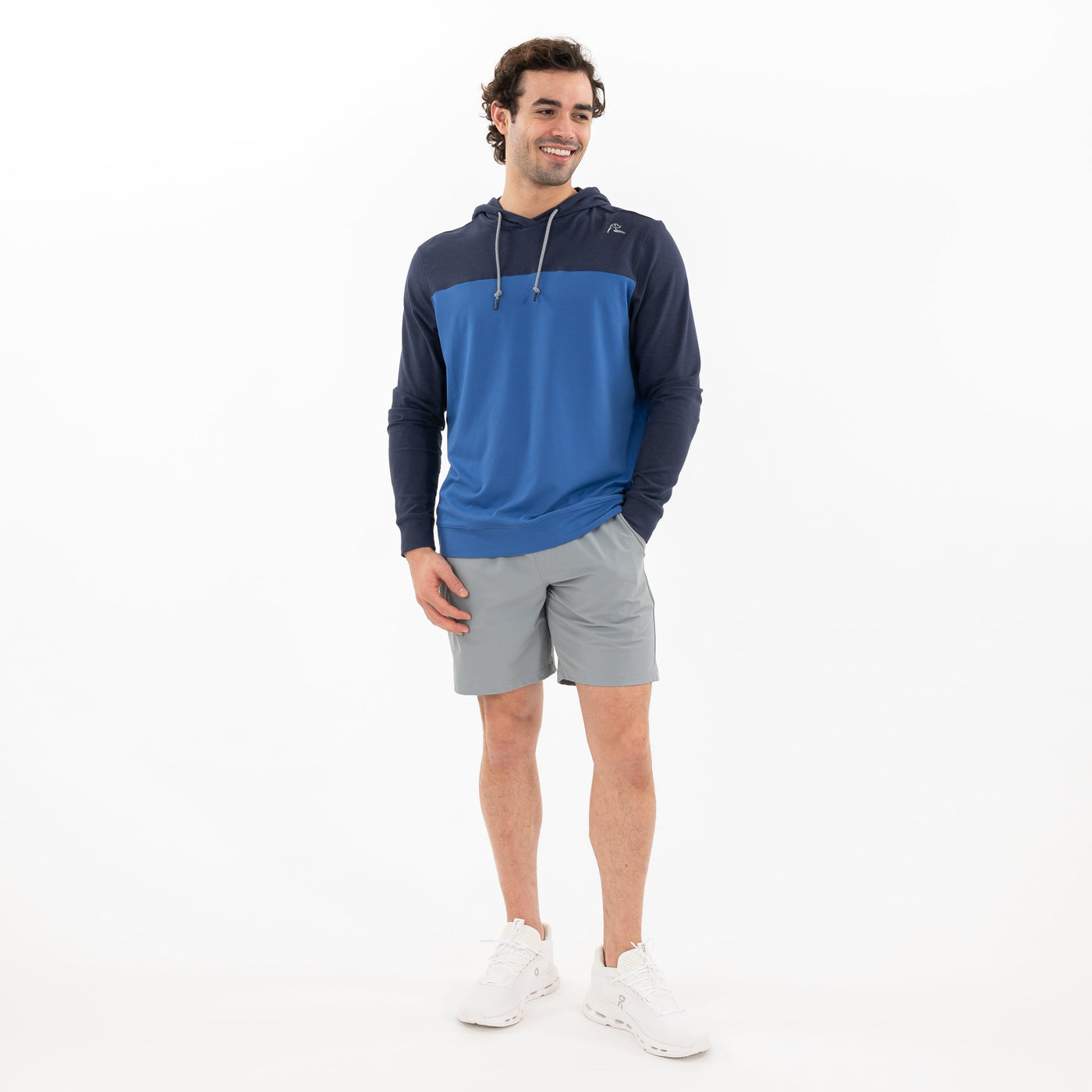 Hesi Performance Hoodie | Colorblock - Fleet Navy/Short Stop Blue
