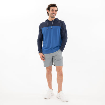 Hesi Performance Hoodie | Colorblock - Fleet Navy/Short Stop Blue