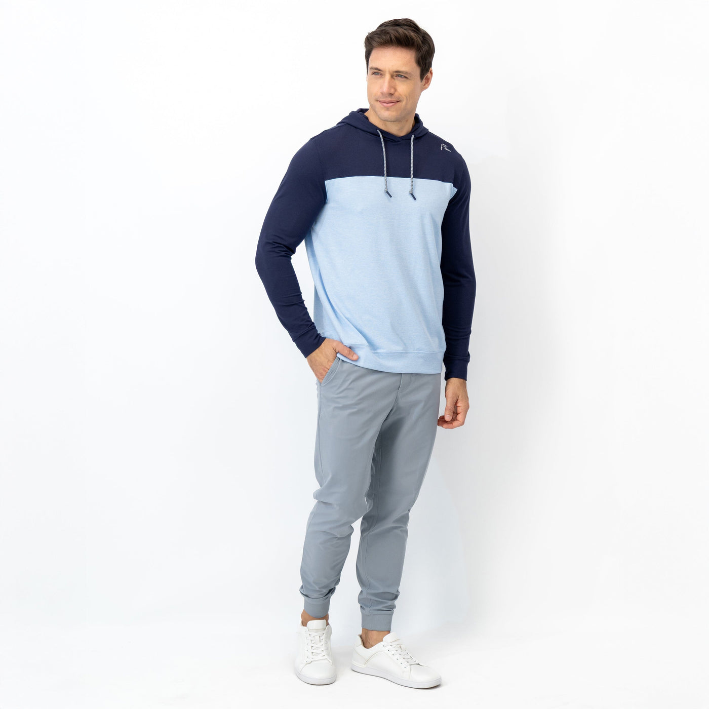 Hesi Performance Hoodie | Colorblock - Fleet Navy/Zenith Blue