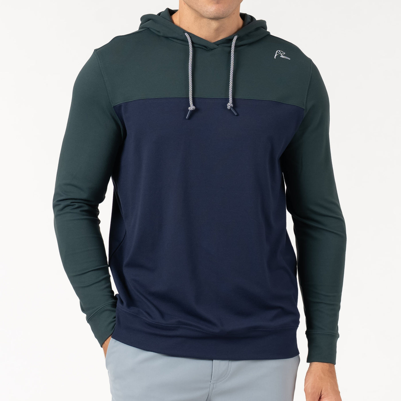Hesi Performance Hoodie | Colorblock - Ponderosa Green/Fleet Navy