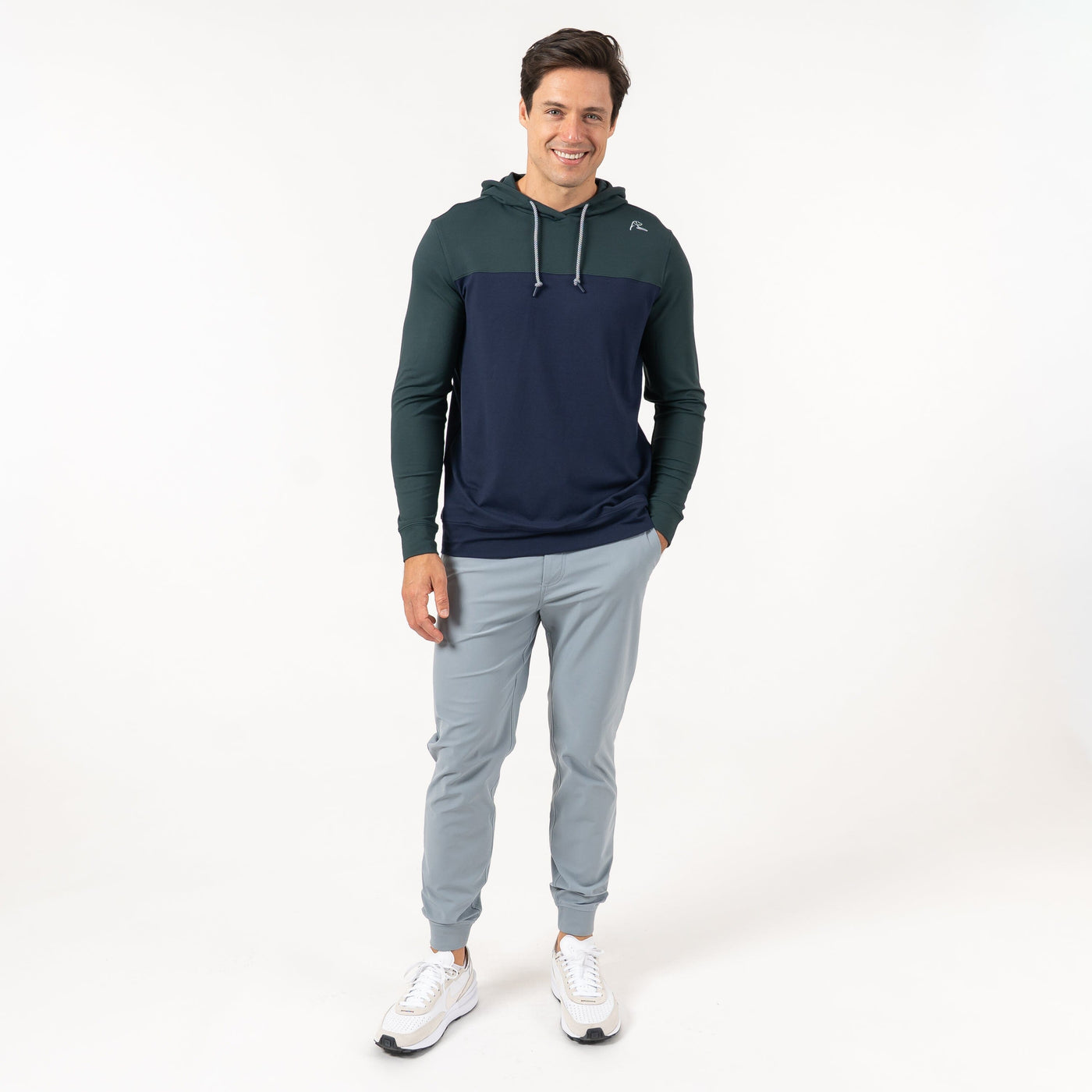 Hesi Performance Hoodie | Colorblock - Ponderosa Green/Fleet Navy