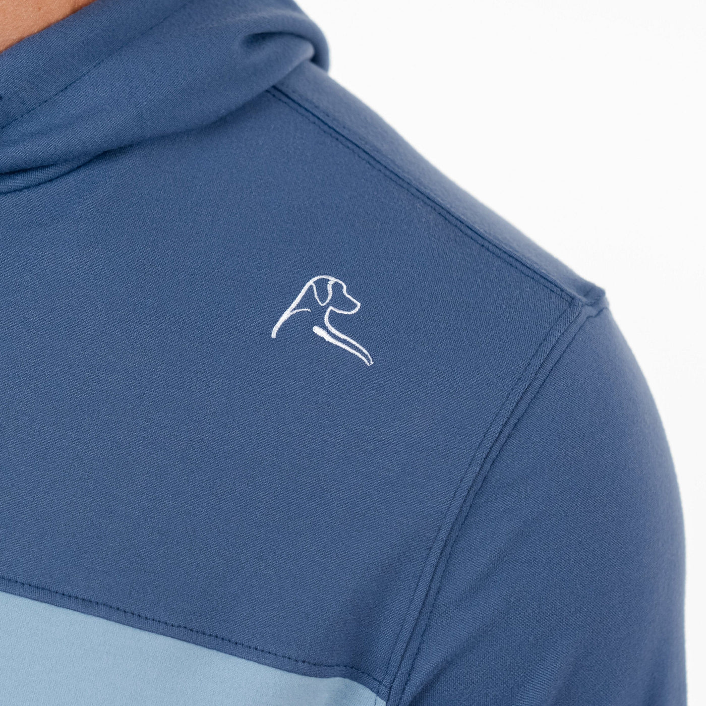 Hesi Performance Hoodie | Colorblock - Slate Blue/Ice Pick Blue