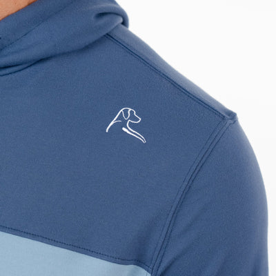 Hesi Performance Hoodie | Colorblock - Slate Blue/Ice Pick Blue