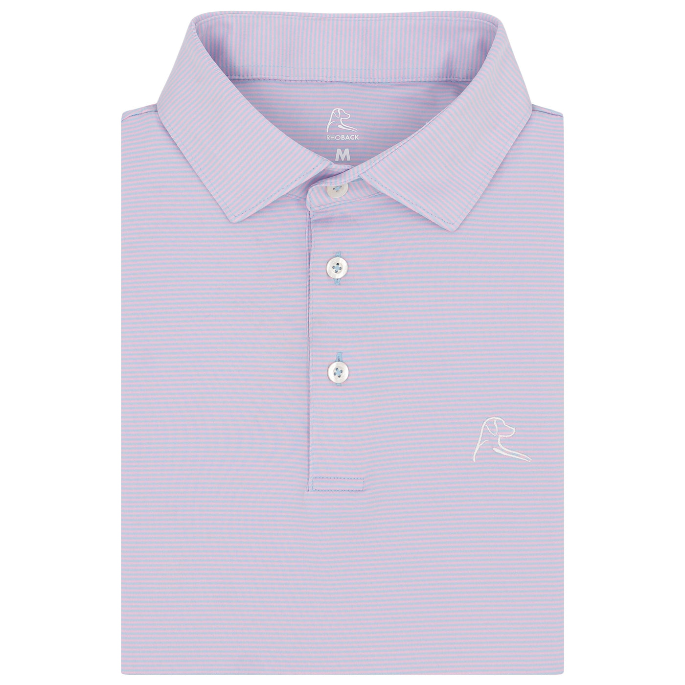 The Crispy Stripe | Performance Polo | The Crispy Stripe - Zenith Blue/Lotus Pink