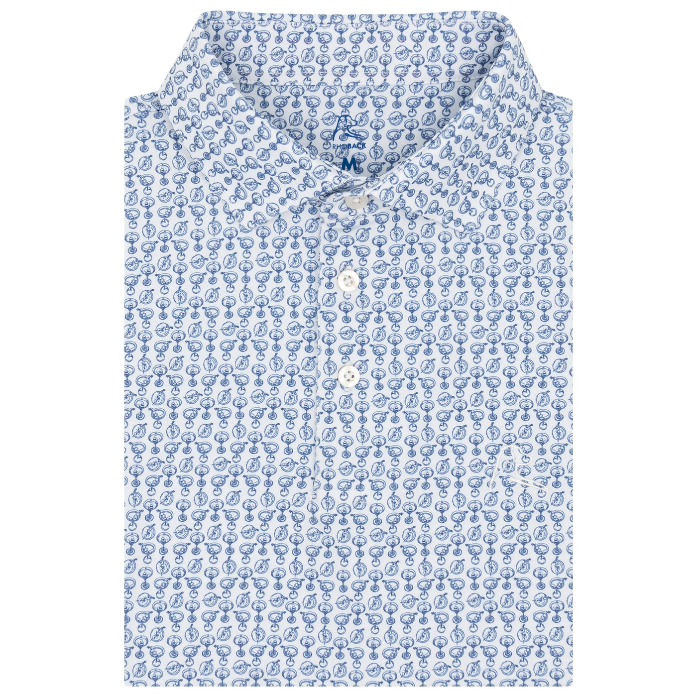 The Dirty Martini | Performance Polo | The Dirty Martini - White/Short Stop Blue
