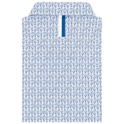 The Dirty Martini | Performance Polo | The Dirty Martini - White/Short Stop Blue