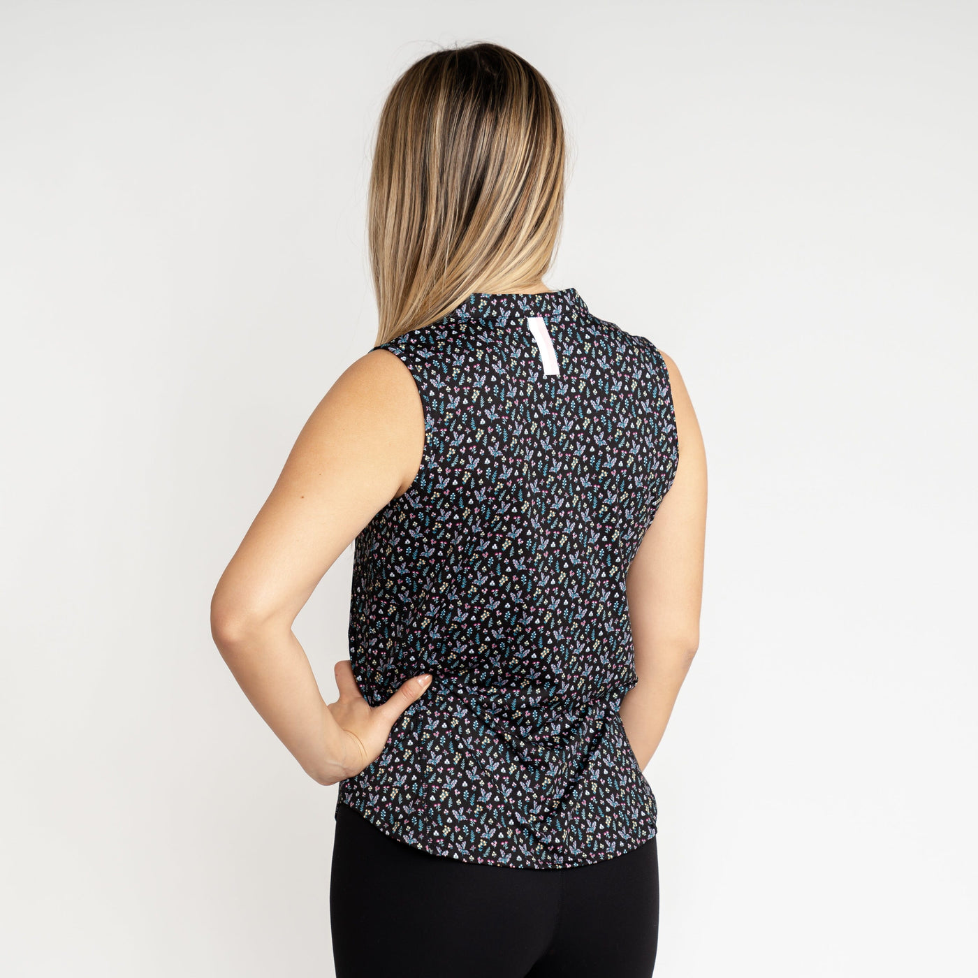 Ditsy Floral Sleeveless Zip | The Ditsy Floral - Black