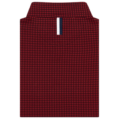 Dogstooth Houndstooth Jacquard Performance Q-Zip | The Dogstooth Houndstooth - Cardinal Red/Fleet Navy