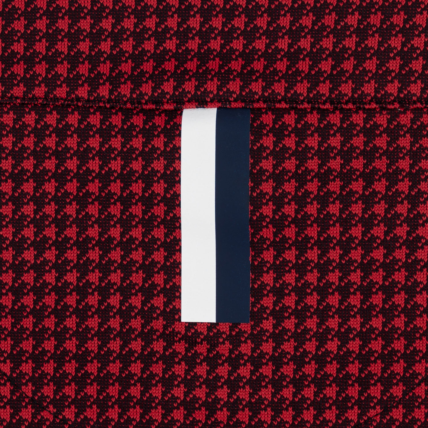 Dogstooth Houndstooth Jacquard Performance Q-Zip | The Dogstooth Houndstooth - Cardinal Red/Fleet Navy