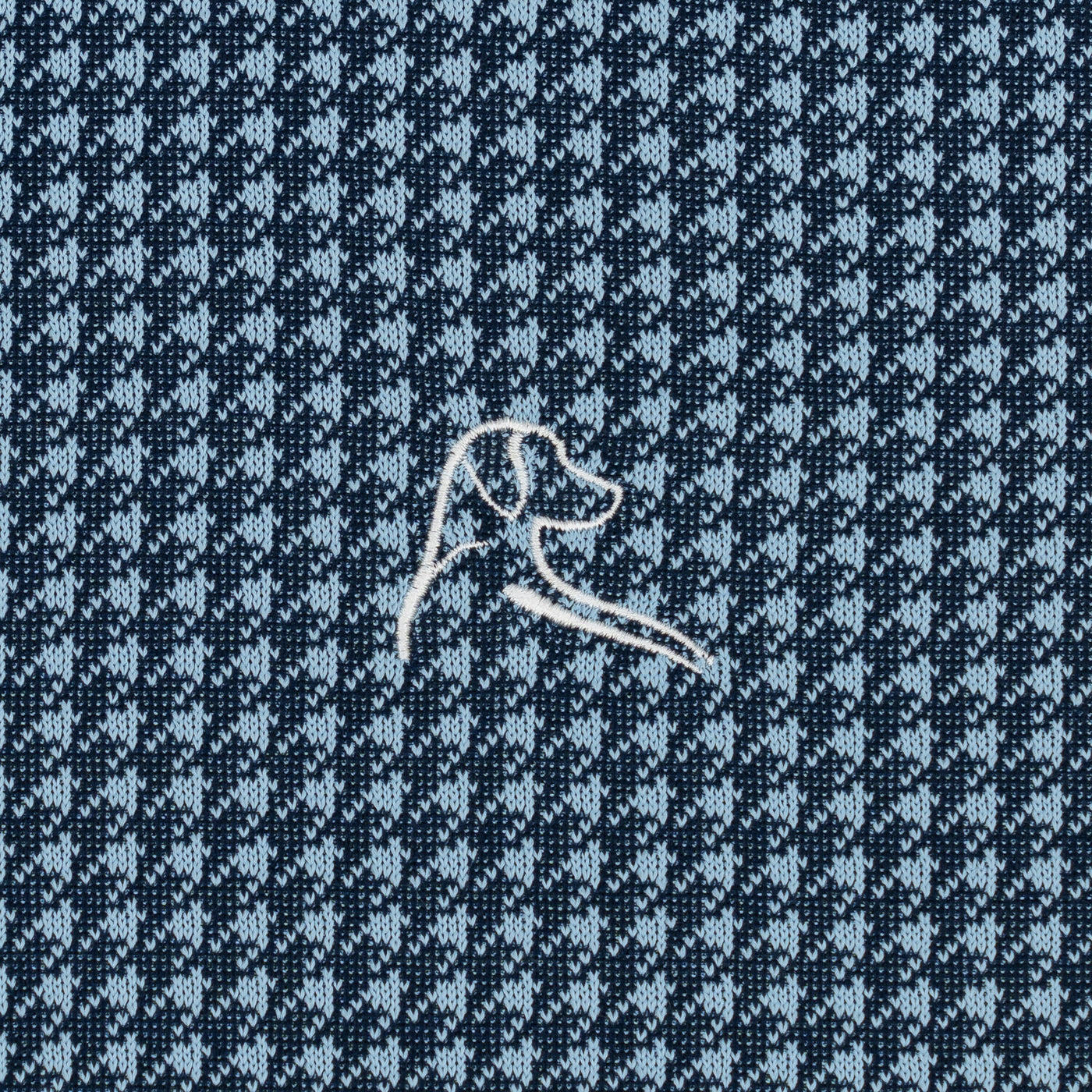 Dogstooth Houndstooth Jacquard Performance Q-Zip | The Dogstooth Houndstooth - Ice Pick Blue/Fleet Navy