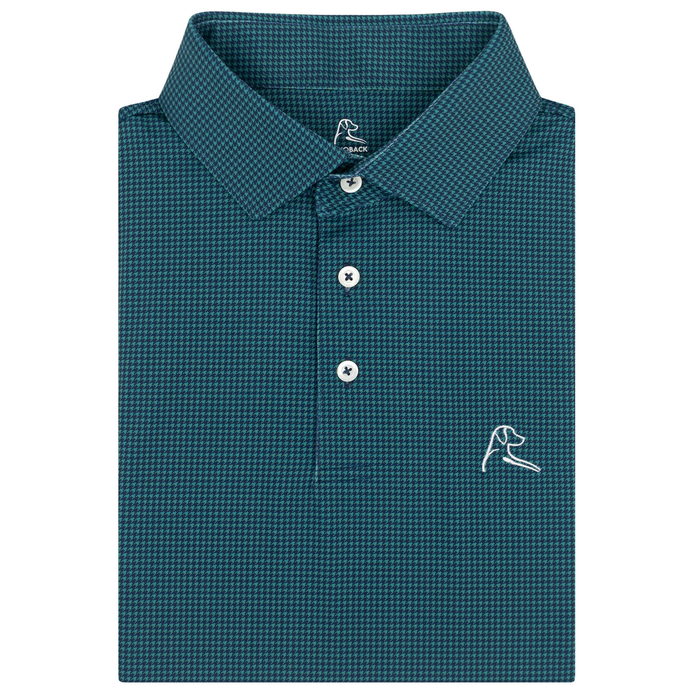 The Dogstooth Houndstooth | Performance Polo | The Dogstooth Houndstooth - Leaf Green/Fleet Navy