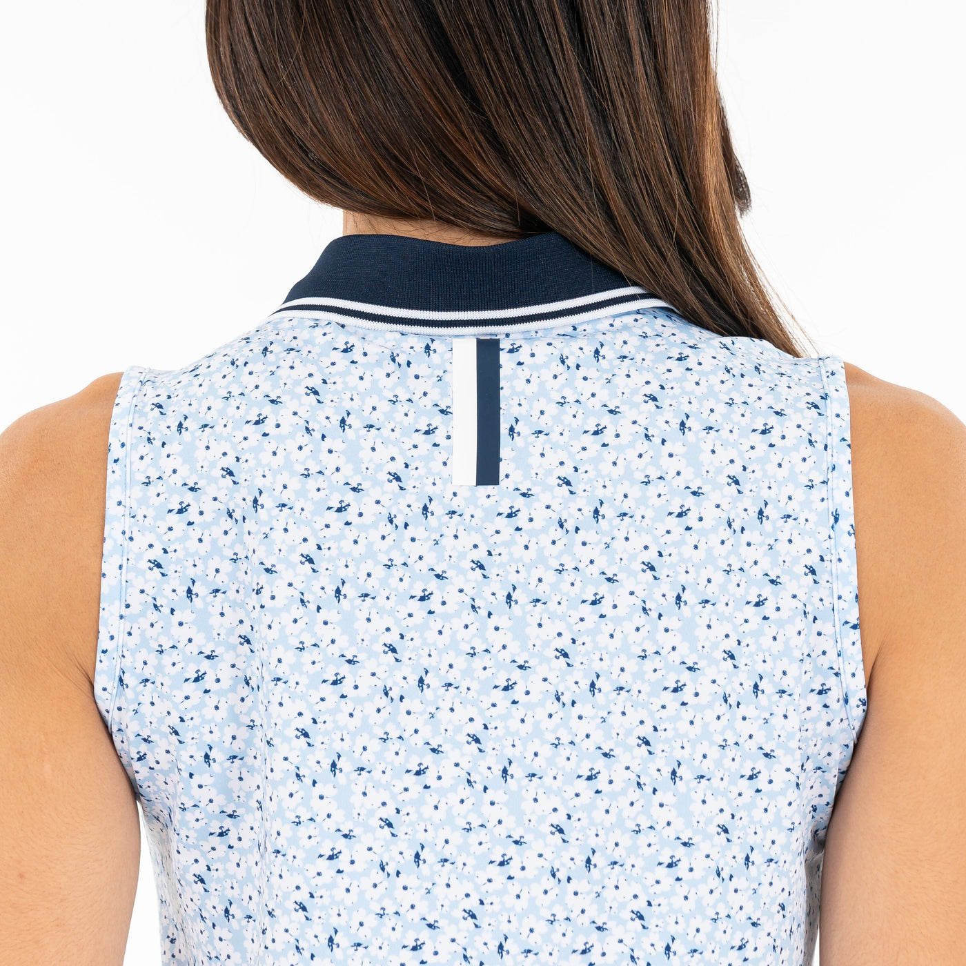 Brooke Sleeveless Performance Polo | The Dogwood 2.0 - Pure Blue/White