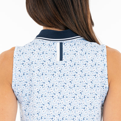 Brooke Sleeveless Performance Polo | The Dogwood 2.0 - Pure Blue/White