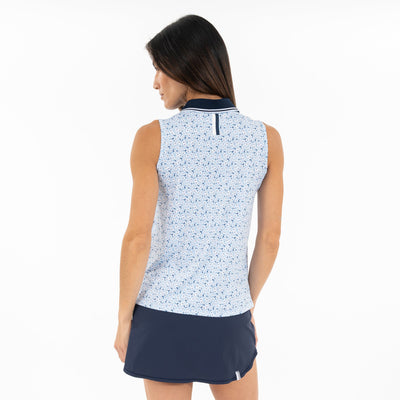 Brooke Sleeveless Performance Polo | The Dogwood 2.0 - Pure Blue/White