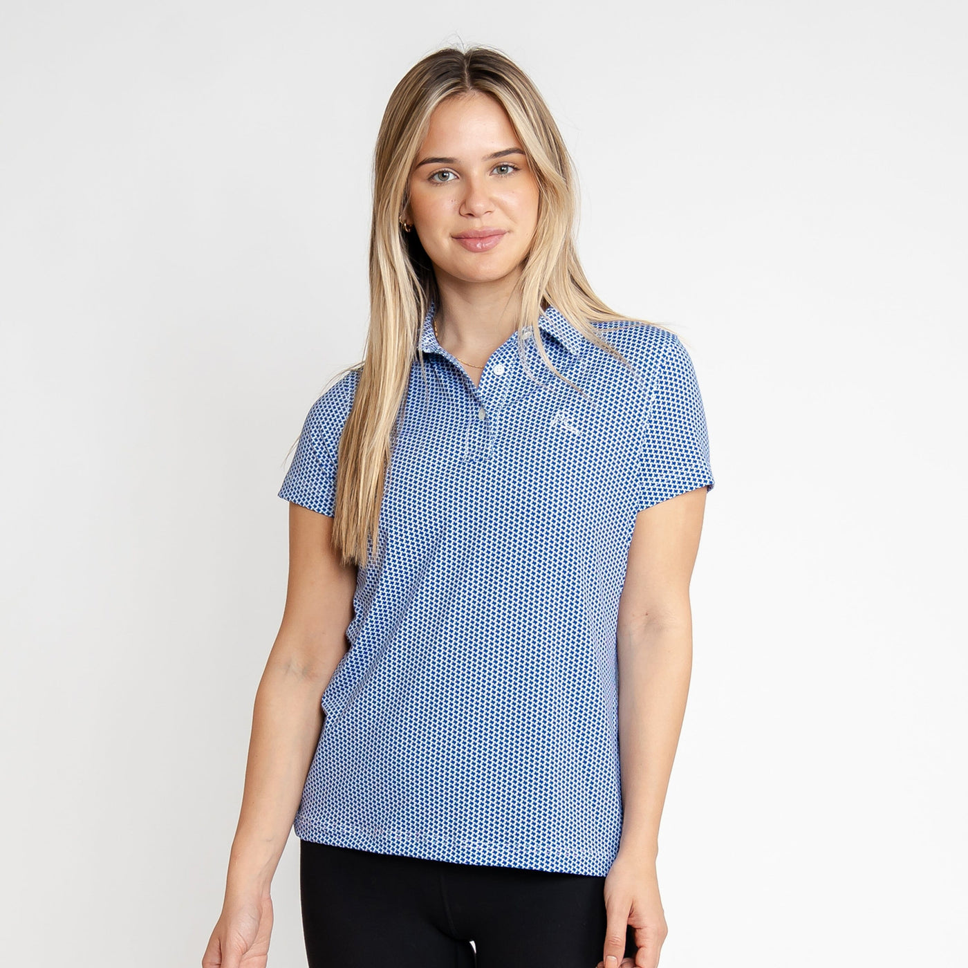 The Don't Mess Performance Polo | The Don't Mess - Ocean Blue/White