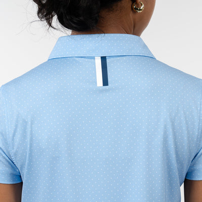 The Dime Dot Performance Polo | The Dime Dot - Baby Blue/White