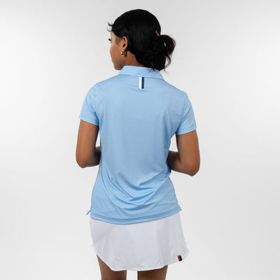 The Dime Dot Performance Polo | The Dime Dot - Baby Blue/White