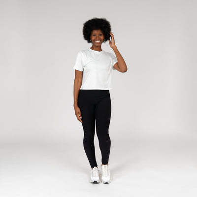 Drift Performance Crop Tee | Solid - White