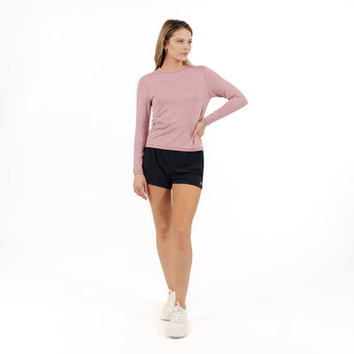 Drift Performance Long Sleeve Tee | Heather - Dusk Pink/Lotus Pink