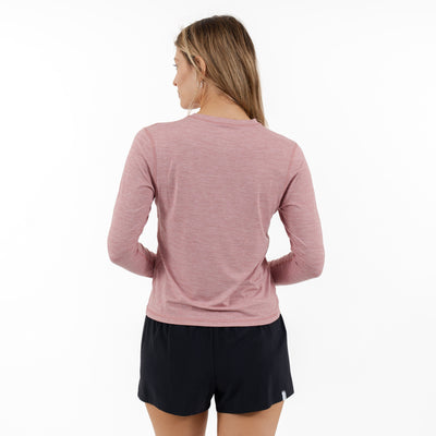 Drift Performance Long Sleeve Tee | Heather - Dusk Pink/Lotus Pink