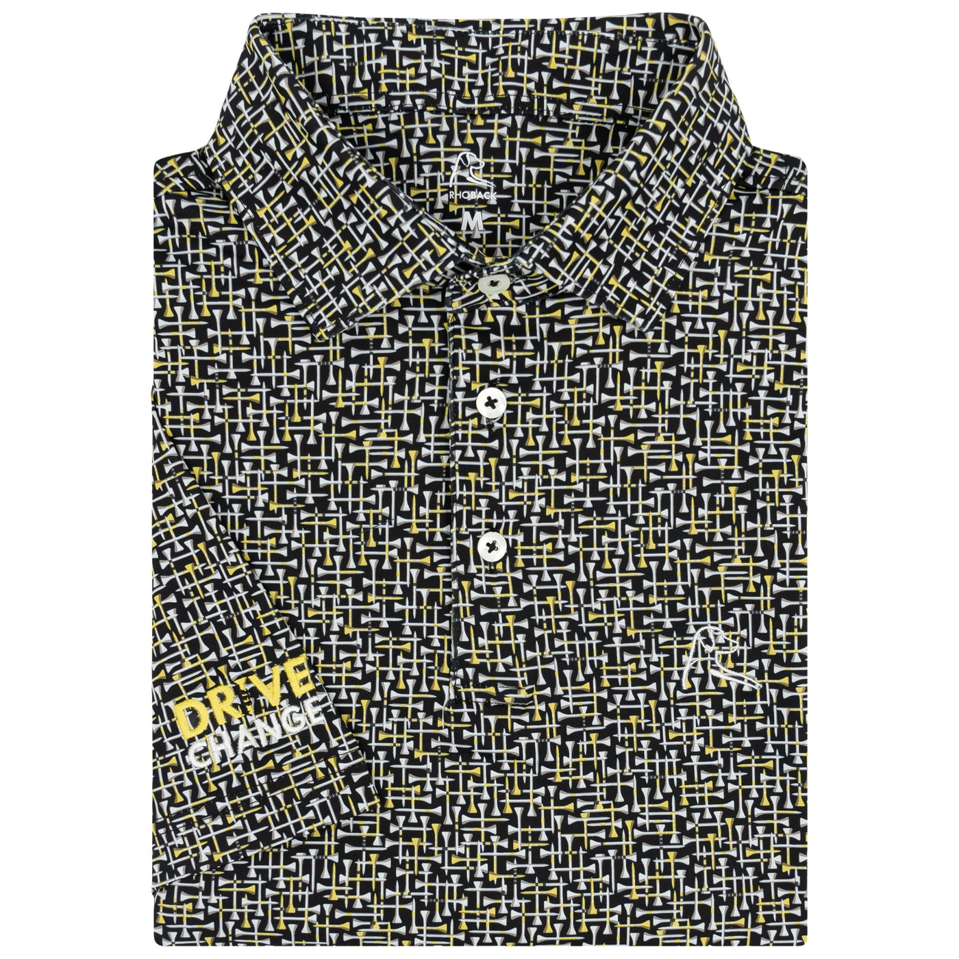 The Tee Plaid | Performance Polo | The Tee Plaid - Black/Sun Yellow - Drive Change