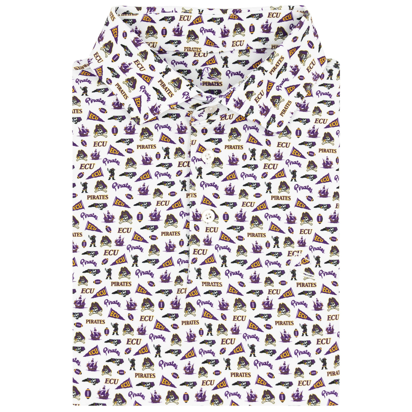 The East Carolina Gameday | Collegiate Polo | The East Carolina Gameday - White/Plum Purple