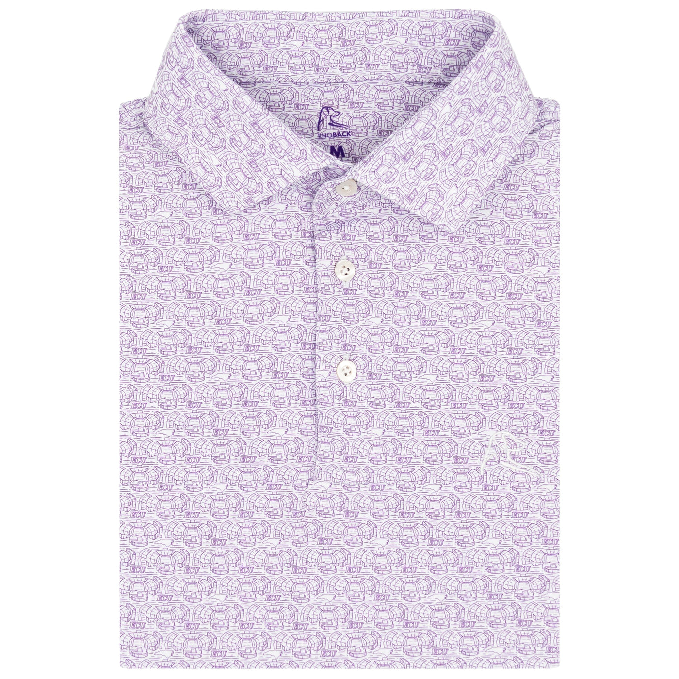 The East Carolina Rowdy Dowdy Stadium™ | Collegiate Polo | The East Carolina Rowdy Dowdy Stadium™ - White/Plum Purple