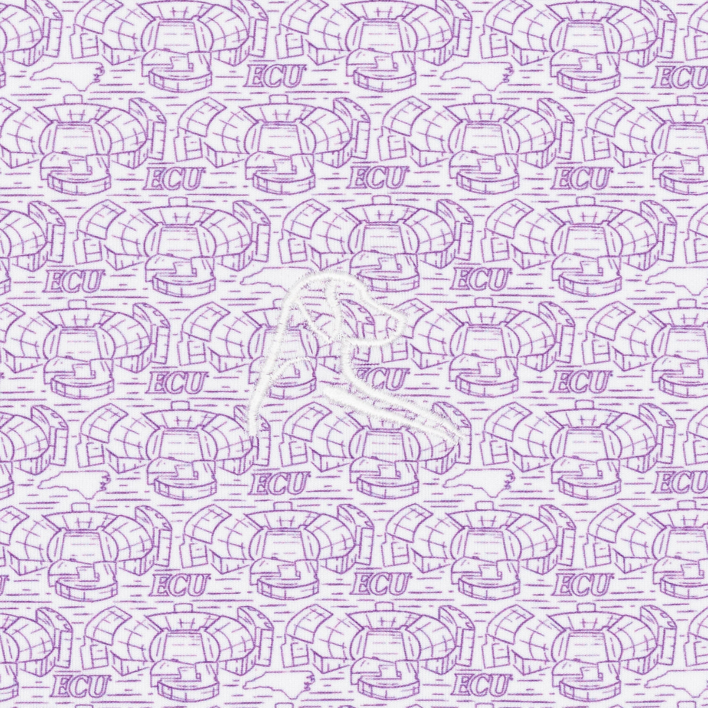 The East Carolina Rowdy Dowdy Stadium™ | Collegiate Polo | The East Carolina Rowdy Dowdy Stadium™ - White/Plum Purple