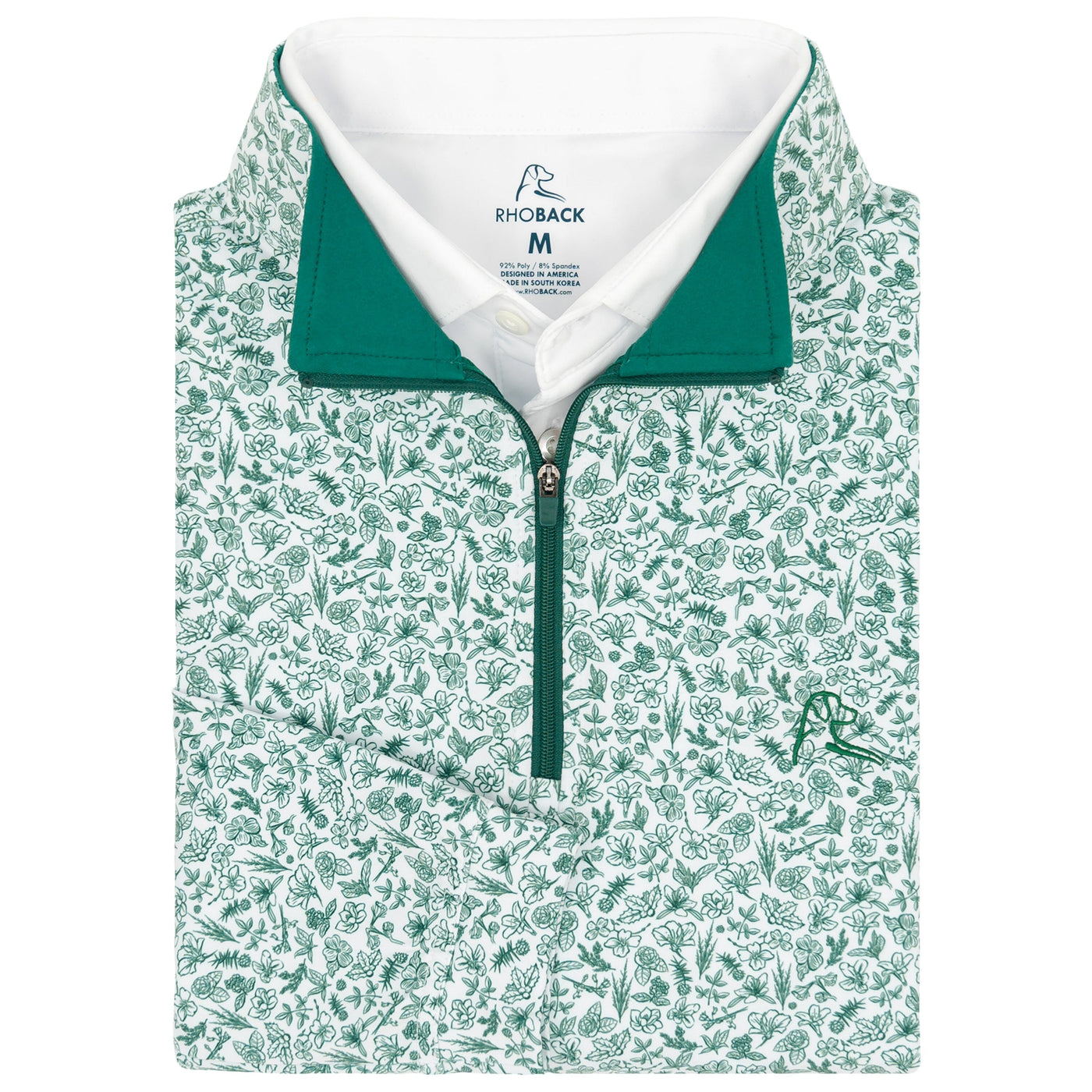 Eighteen Flowers Performance Q-Zip | The Eighteen Flowers - White/Fairway Green