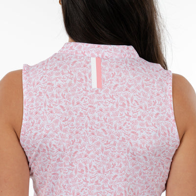 Eighteen Flowers Sleeveless Zip | The Eighteen Flowers - White/Dogwood Pink