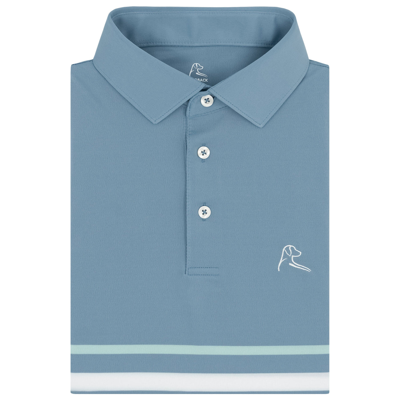 The Emmet Block | Performance Polo | The Emmet Block - White/Cadet Blue
