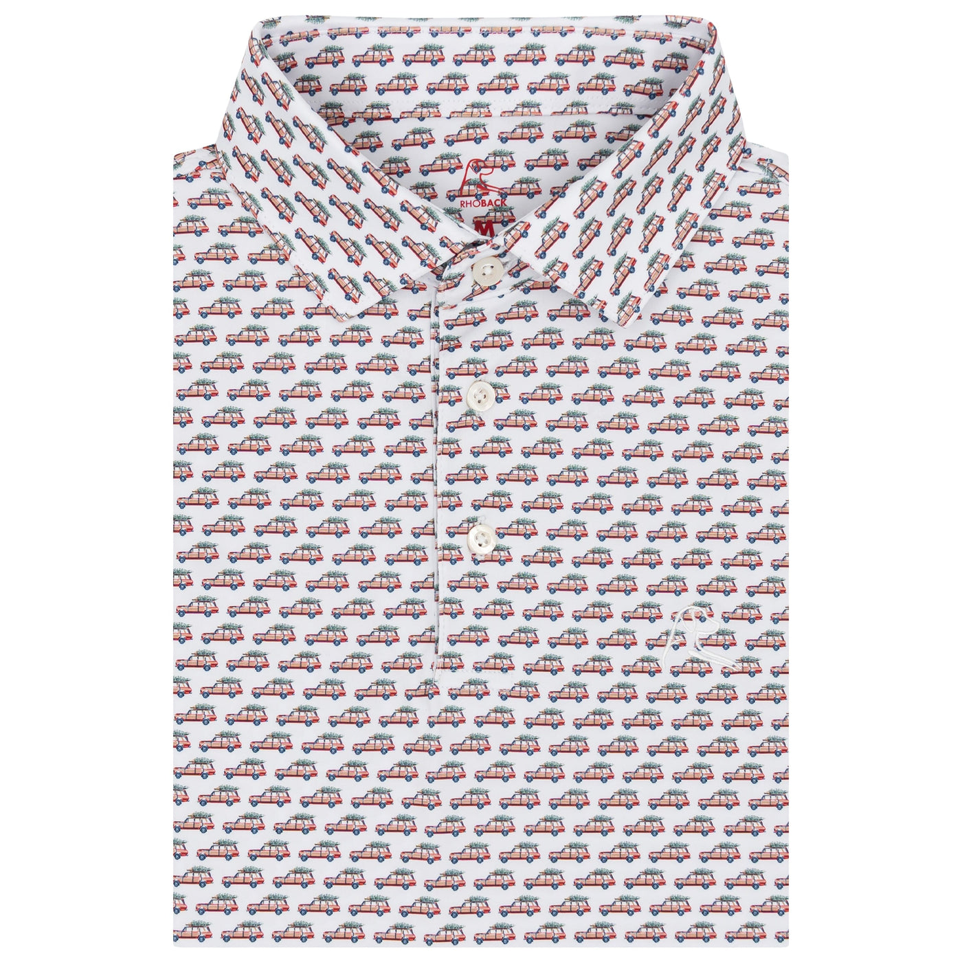 The Family Truckster | Performance Polo | The Family Truckster - White/Classic Red