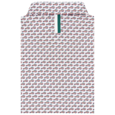 The Family Truckster | Performance Polo | The Family Truckster - White/Classic Red