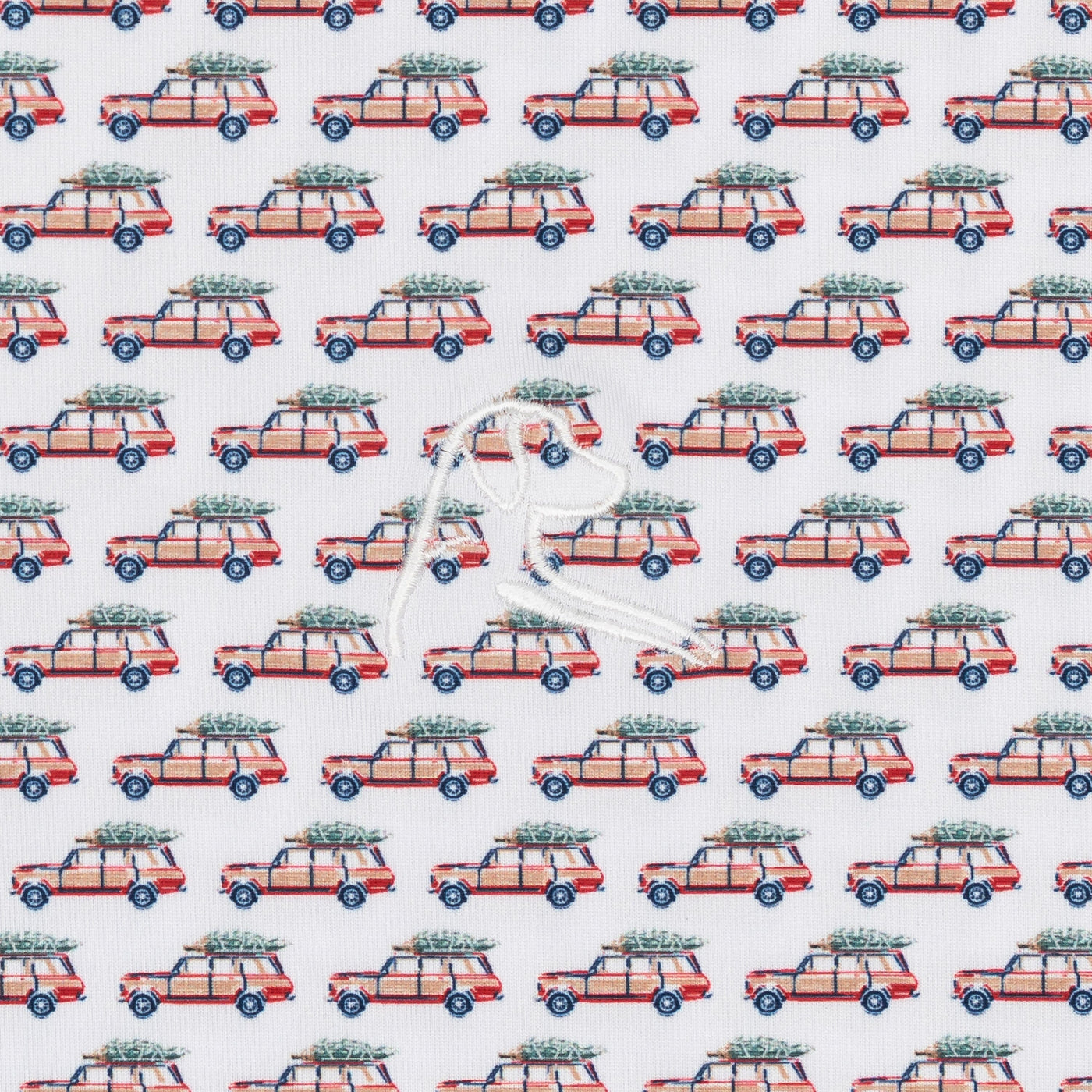 The Family Truckster | Performance Polo | The Family Truckster - White/Classic Red