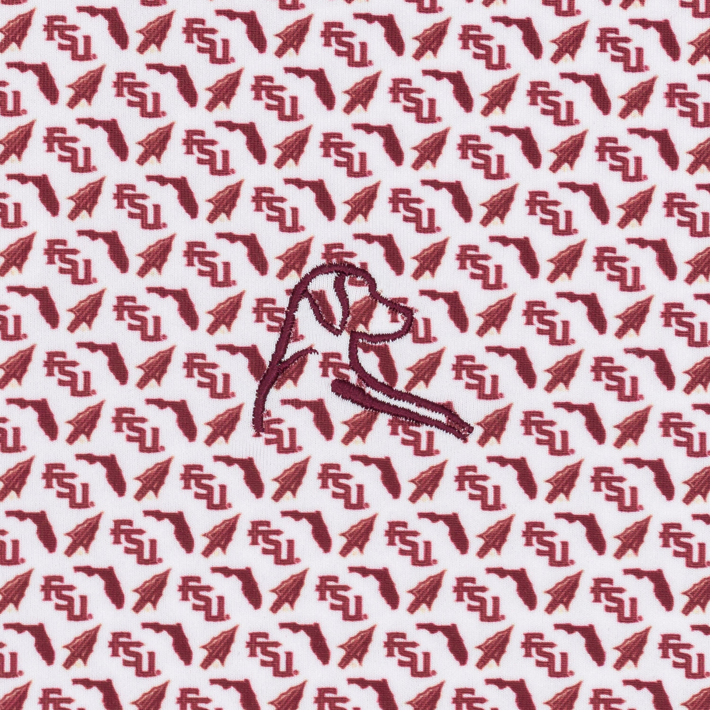 The Florida State Fear The Spear® | Collegiate Polo | The Florida State Fear The Spear - White/Garnet Red