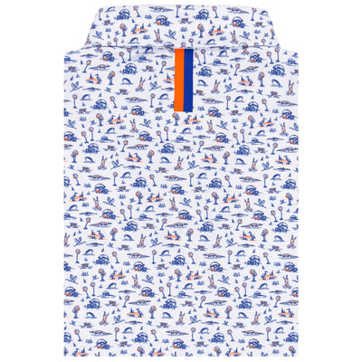 The Florida Gator Bait | Collegiate Polo | The Florida Gator Bait - White/Ocean Blue