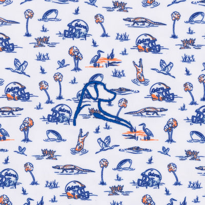 The Florida Gator Bait | Collegiate Polo | The Florida Gator Bait - White/Ocean Blue