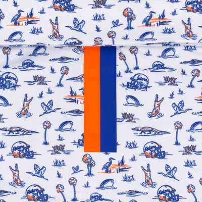 The Florida Gator Bait | Collegiate Polo | The Florida Gator Bait - White/Ocean Blue
