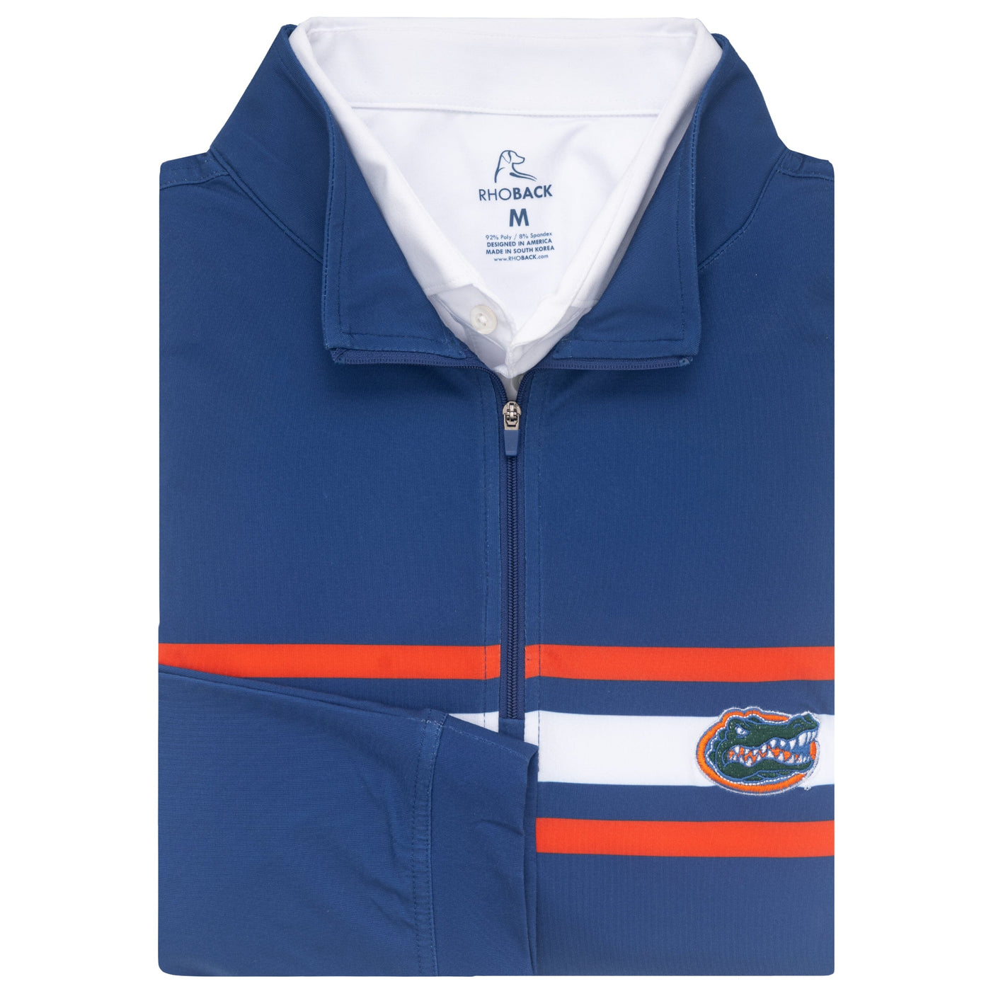 Florida Helmet Stripe Collegiate Q-Zip | The Florida Helmet Stripe - Ocean Blue/White