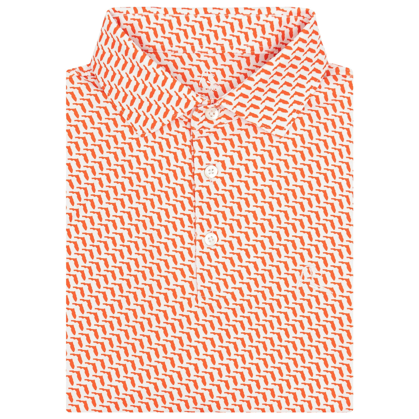 The Florida Man | Performance Polo | The Florida Man - Blaze Orange/White