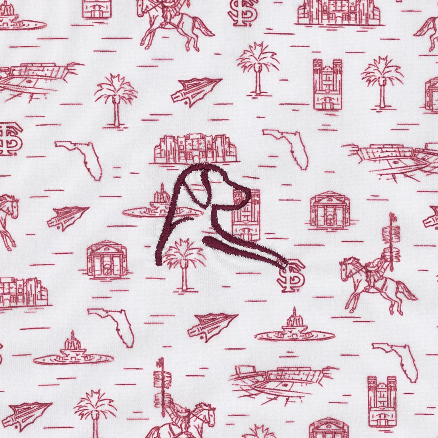 The Florida State Campus | Collegiate Polo | The Florida State Campus - White/Garnet Red