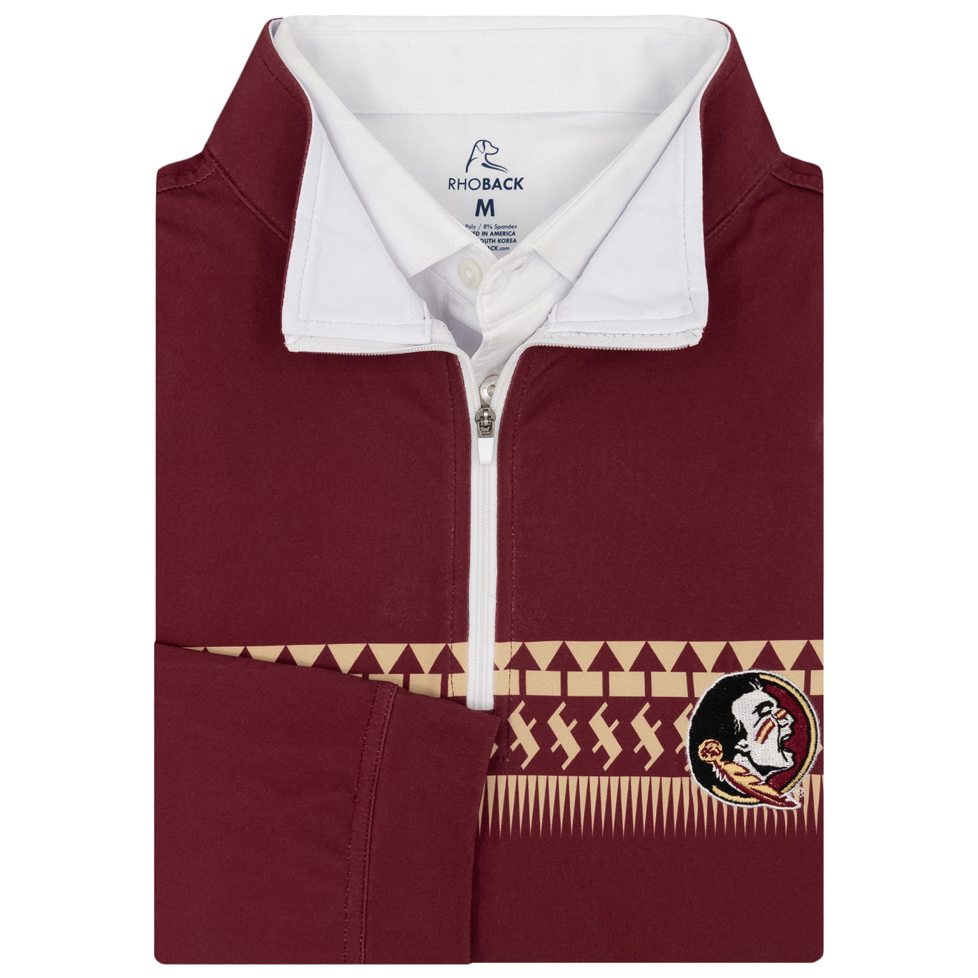 Florida State Jersey Stripe Collegiate Q-Zip | The Florida State Jersey Stripe - Garnet Red/Old Gold