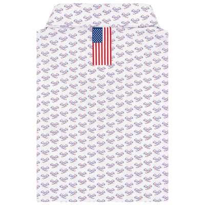 The Free Birdie | Performance Polo | The Free Birdie - White/Classic Red - USA