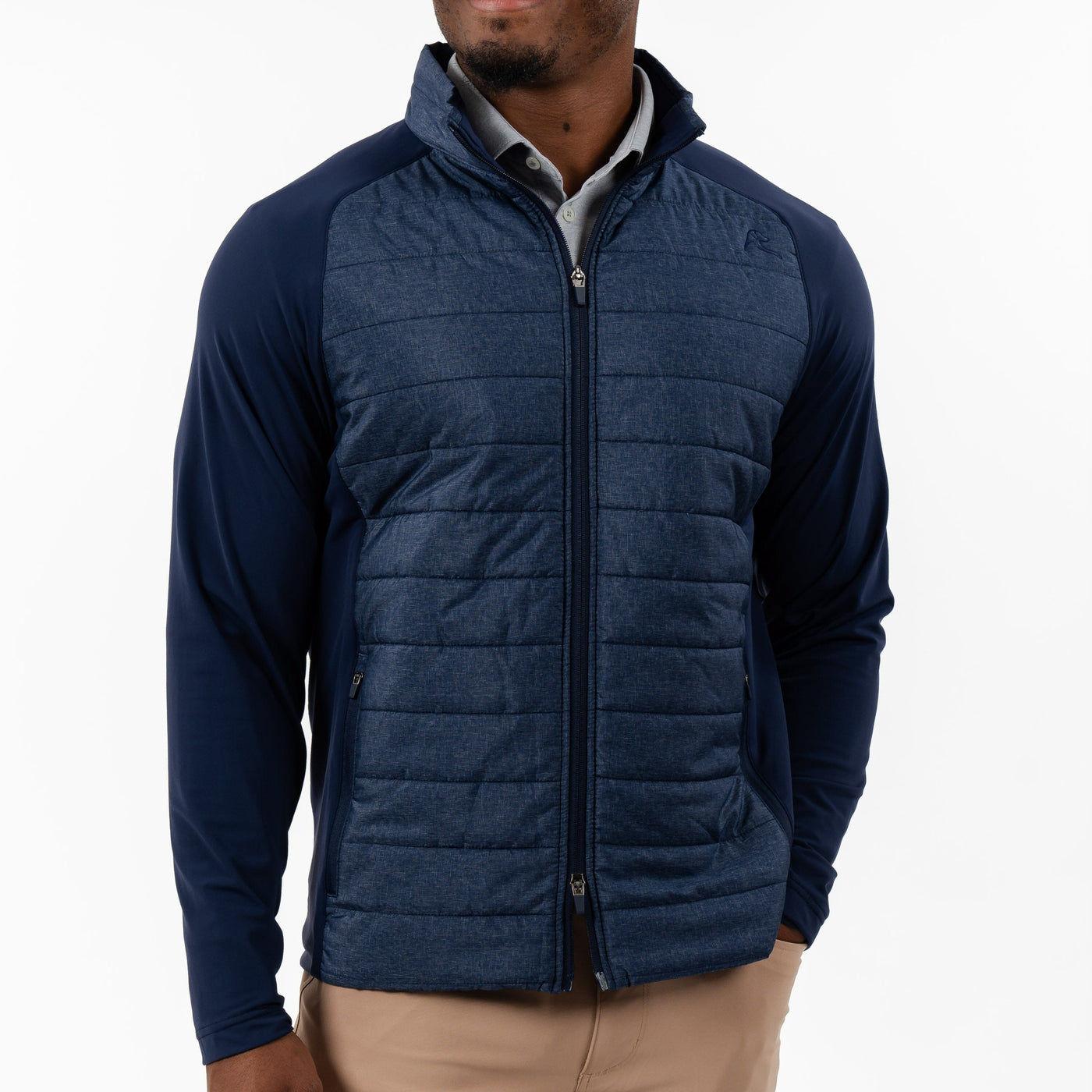 Fulton Hybrid Jacket | Heather - Fleet Navy/White