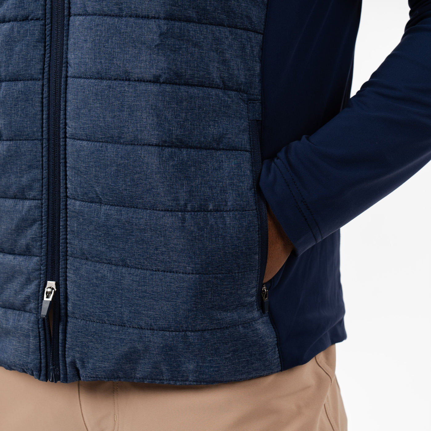 Fulton Hybrid Jacket | Heather - Fleet Navy/White