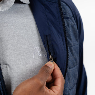 Fulton Hybrid Jacket | Heather - Fleet Navy/White