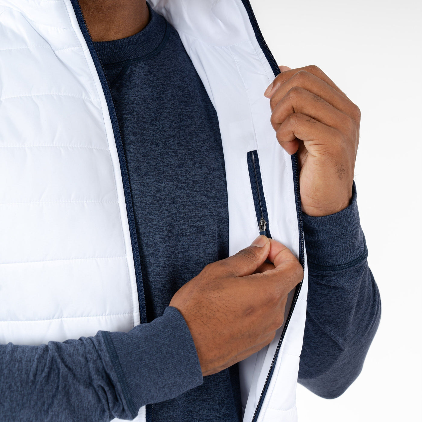 Fulton Performance Vest | Solid - White/Admiral Navy - USA