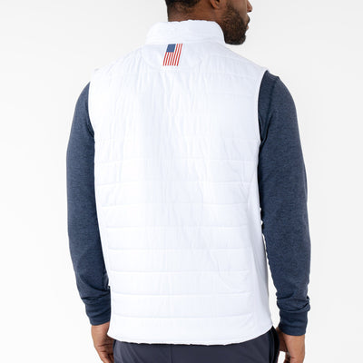 Fulton Performance Vest | Solid - White/Admiral Navy - USA