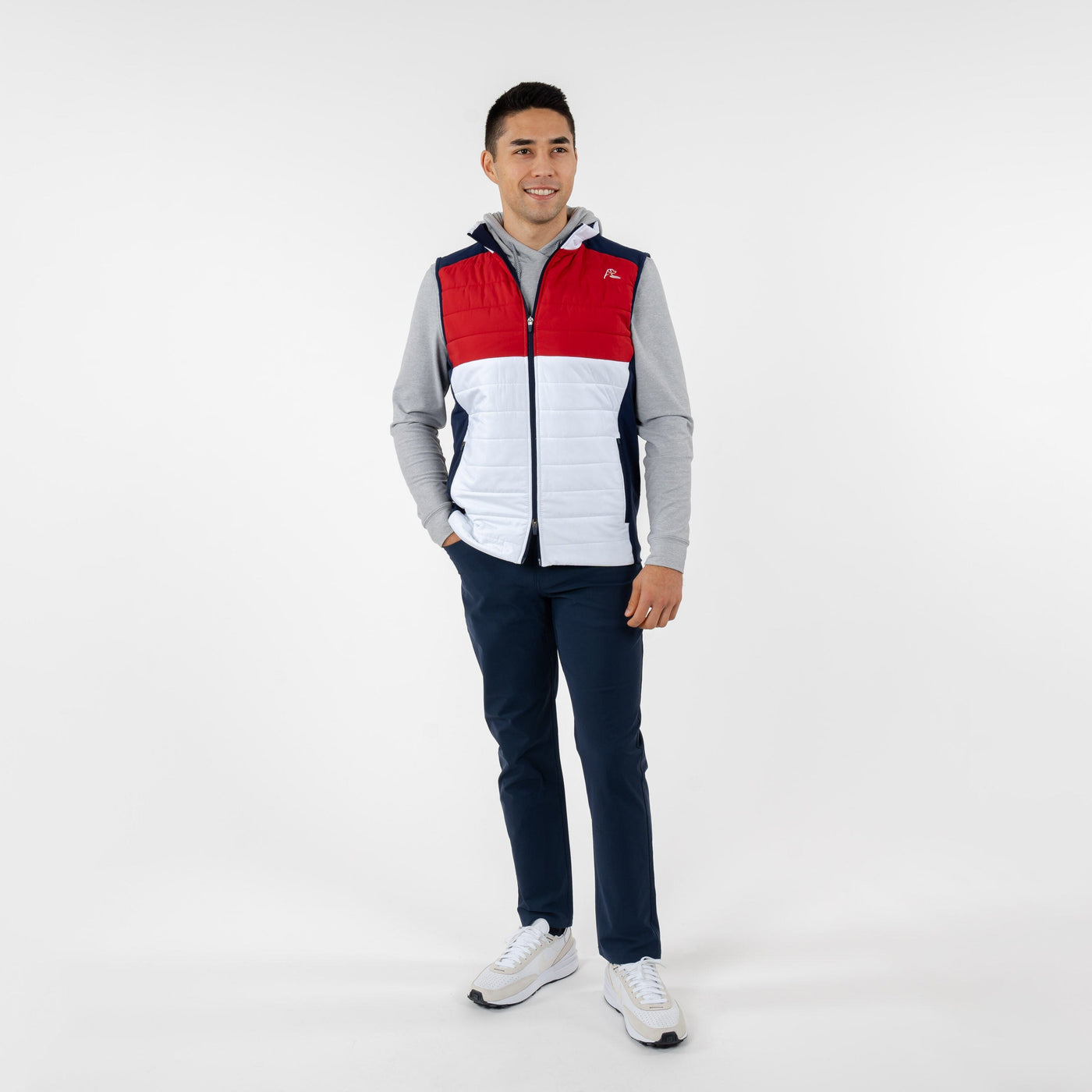 Fulton Performance Vest | The Triple Block - White/Cardinal Red/Fleet Navy - USA