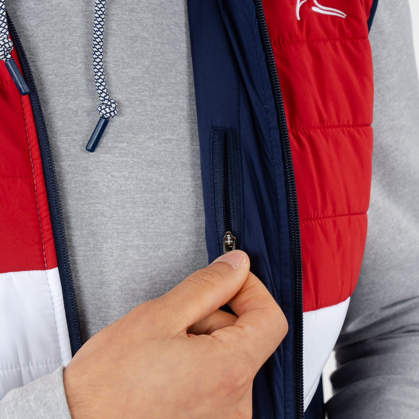 Fulton Performance Vest | The Triple Block - White/Cardinal Red/Fleet Navy - USA
